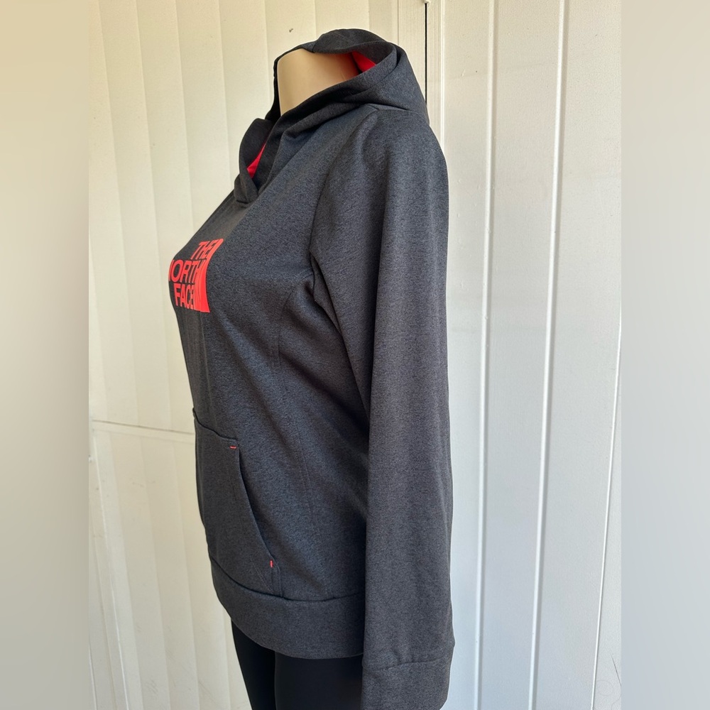 The North Face Half Dome Women’s Size M Charcoal & Orange Neon Pullover Hoodie - Picture 3 of 5